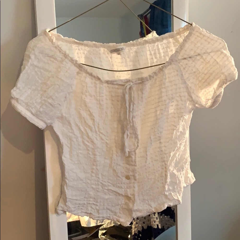 White button up top